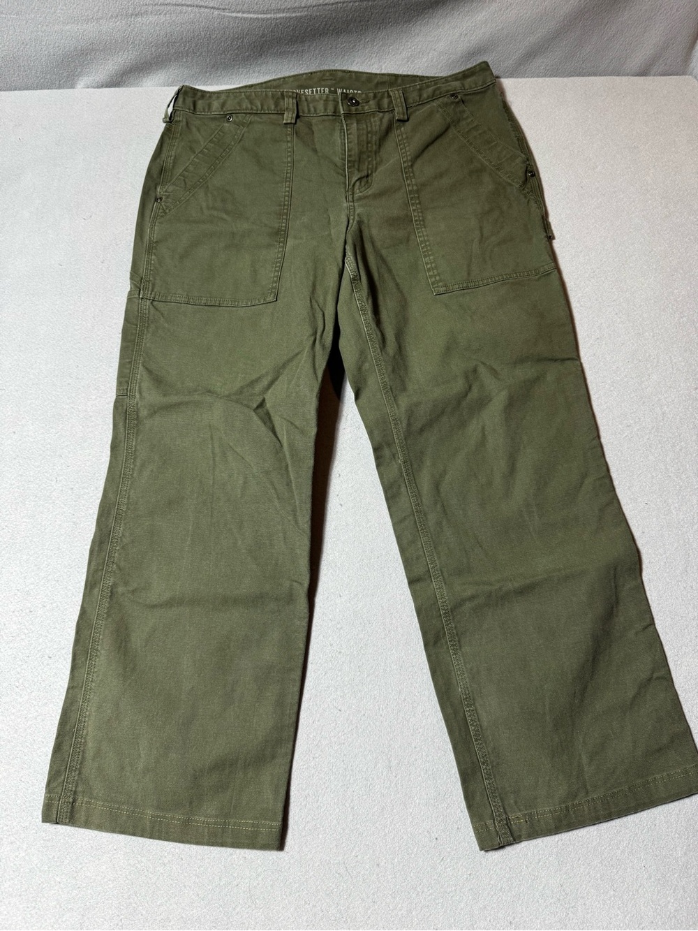 Women's Olive Straight-Leg Utility Pants
